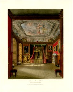 Queen Ann's Bed, Windsor Castle, from Pyne's Royal Residences, 1819 - panteek pyn19-552