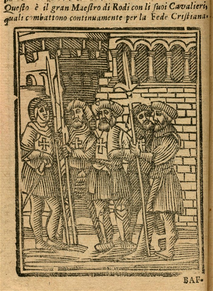 Questo é il Gran Maestro di Rdi con li suoi Cavallieri, quali combattono continuamente per la fe Cristiana - Bianco Noe - 1600