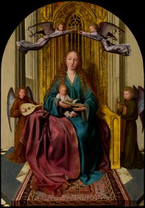 Quinten Massys - The Virgin and Child Enthroned, with Four Angels - Google Art Project. Free illustration for personal and commercial use.