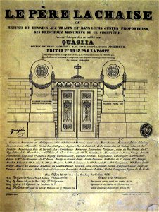 Quaglia - Le père Lachaise ou Recueil de dessins des principaux monuments de ce cimetière - Planche 1
