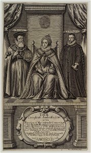 Queen Elizabeth I; Sir Francis Walsingham; William Cecil, 1st Baron Burghley by William Faithorne
