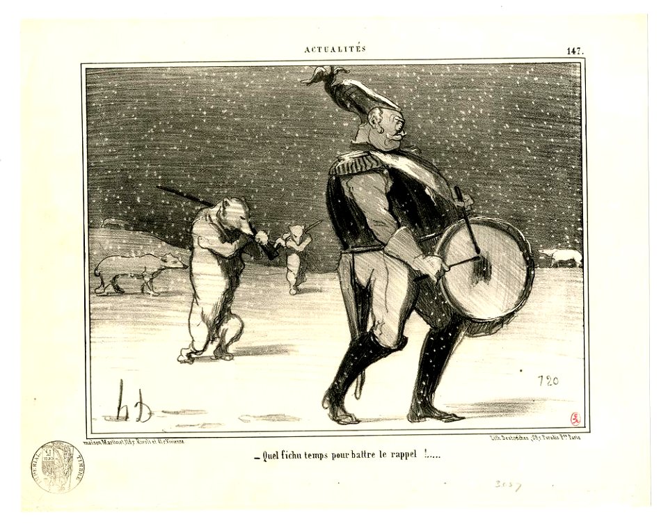 Quel fichu temps pour battre le rappel! (Such a bad weather for a call to arms!) (BM 1918,0511.287)