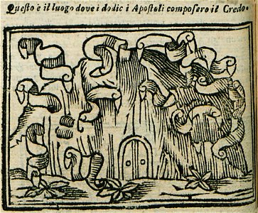 Questo é il luogo dove i dodici Apostoli composero il Credo - Bianco Noe - 1600
