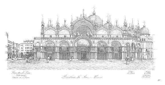 Quadri-Moretti, Piazza San Marco (1831), 04. Free illustration for personal and commercial use.