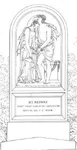 Quaglia - Le père Lachaise ou Recueil de dessins des principaux monuments de ce cimetière - Planche 5 - Cartellier