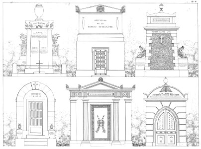 Quaglia - Le père Lachaise ou Recueil de dessins des principaux monuments de ce cimetière - Planche 8
