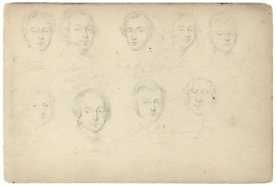 R. Vernon; Captain Vivian; Thomas Miller and six unknown sitters by William Egley