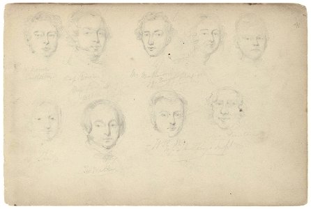 R. Vernon; Captain Vivian; Thomas Miller and six unknown sitters by William Egley