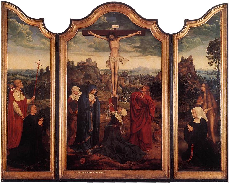 Quinten Massijs (I) - Christ on the Cross with Donors - WGA14276