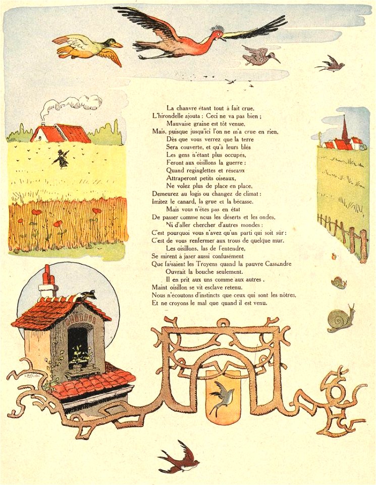 Rabier - Fables de La Fontaine - L'Hirondelle et les petits oiseaux 2