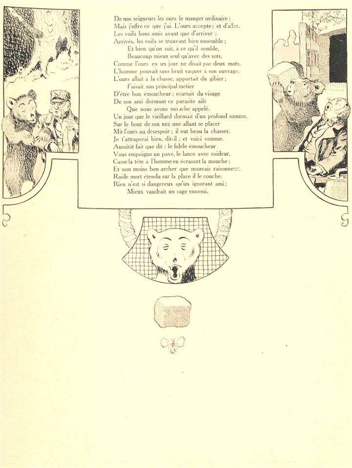 Rabier - Fables de La Fontaine - L'Ours et l'Amateur des jardins 2