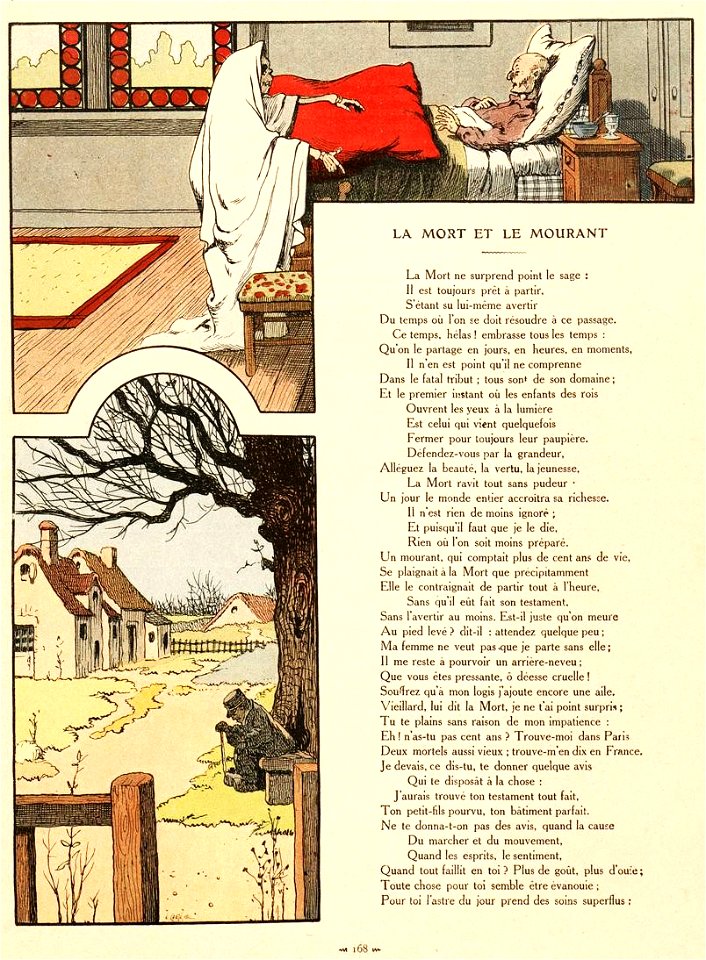Rabier - Fables de La Fontaine - La Mort et le Mourant