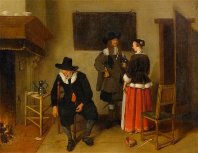 Quiringh van Brekelenkam Interieur eines Gasthauses mit Figuren 1660s