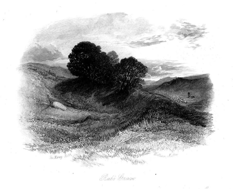 Rab's grave engraving by William Miller after George Harvey