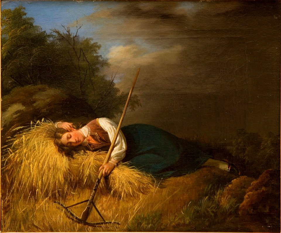 R W Ekman Lepäävä elonkorjaajatyttö, 1837