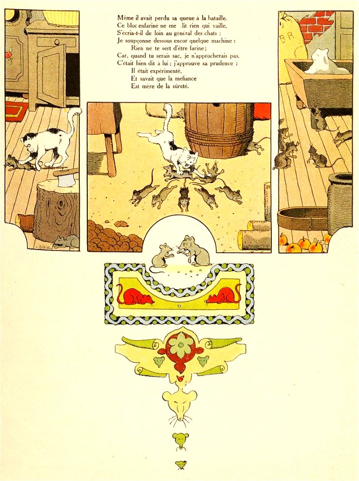 Rabier - Fables de La Fontaine - Le Chat et un vieux rat 2