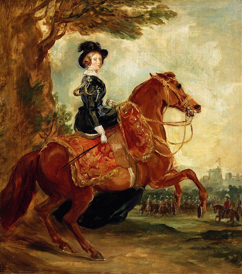 Queen Victoria on horseback - Grant 1845