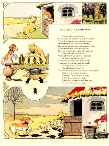 Rabier - Fables de La Fontaine - La Lice et sa compagne