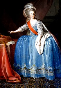 Queen Maria I of Portugal (1734-1816) in an 18th century painting. Free illustration for personal and commercial use.