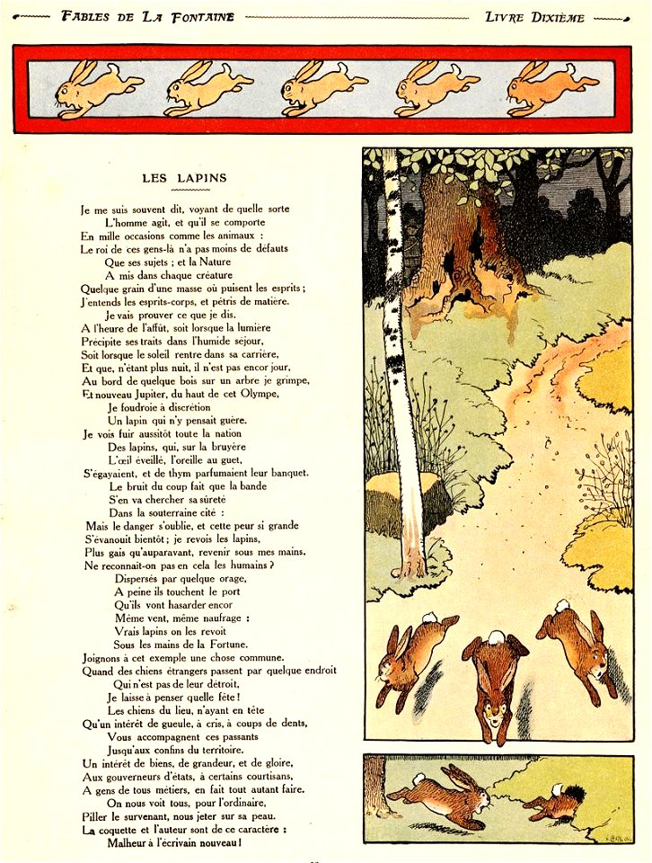 Rabier - Fables de La Fontaine - Les Lapins 1