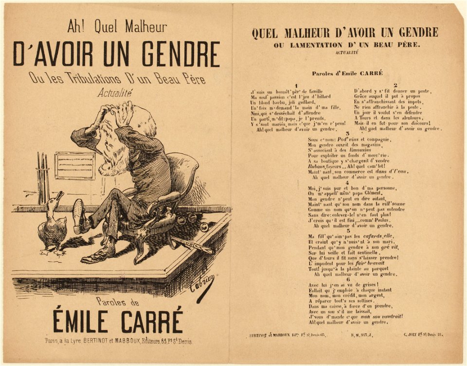 Quel malheur d'avoir un gendre (Emile Carré, 1887) | Creazilla