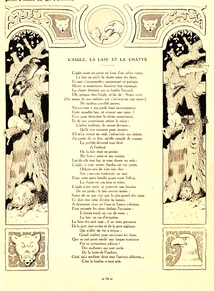 Rabier - Fables de La Fontaine - Le Renard et le Bouc
