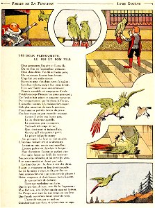 Rabier - Fables de La Fontaine - Les Deux Perroquets, le Roi et son fils 1