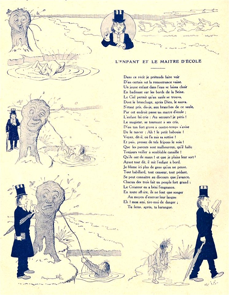 Rabier - Fables de La Fontaine - L'Enfant et le maître d'école