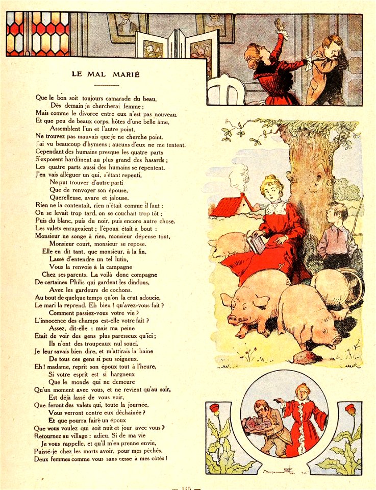 Rabier - Fables de La Fontaine - Le Mal Marié