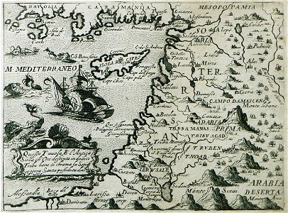 Questa taula e l'antica Siria ch'era destinta in dodici tribu hora si chiama la Soria et terra santaposedutadal Turco - Rosaccio Giuseppe - 1598