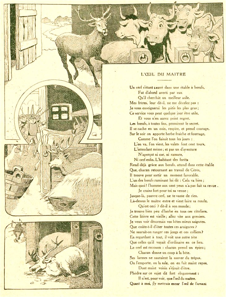 Rabier - Fables de La Fontaine - L' Œil du maître