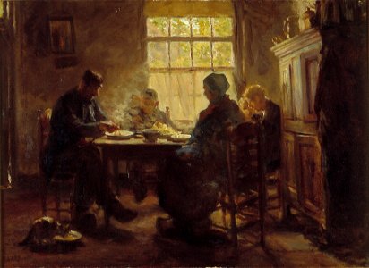 R. Larij - Een gezin aan de maaltijd - AB9282 - Dordrechts Museum