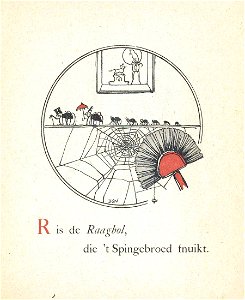 R is de raagbol uit Het Borstel A.B.C. (1920) door Bas van der Veer