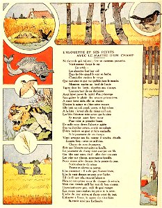 Rabier - Fables de La Fontaine - L' Alouette et ses petits avec le maître d'un champ 1