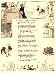 Rabier - Fables de La Fontaine - LA Vieille et les Deux Servantes
