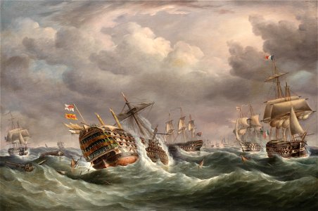 R.B. Spencer - Santisima Trinidad dismasted at the Battle of Trafalgar, 1805