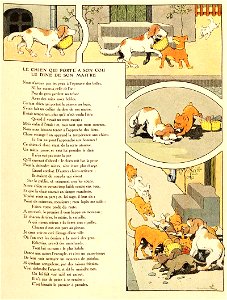 Rabier - Fables de La Fontaine - Le Chien qui porte à son cou le dîné de son maître