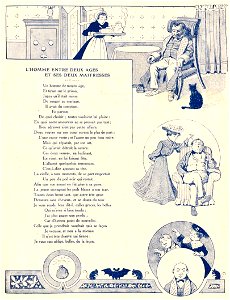 Rabier - Fables de La Fontaine - L'Homme entre deux âges et ses deux maîtresses
