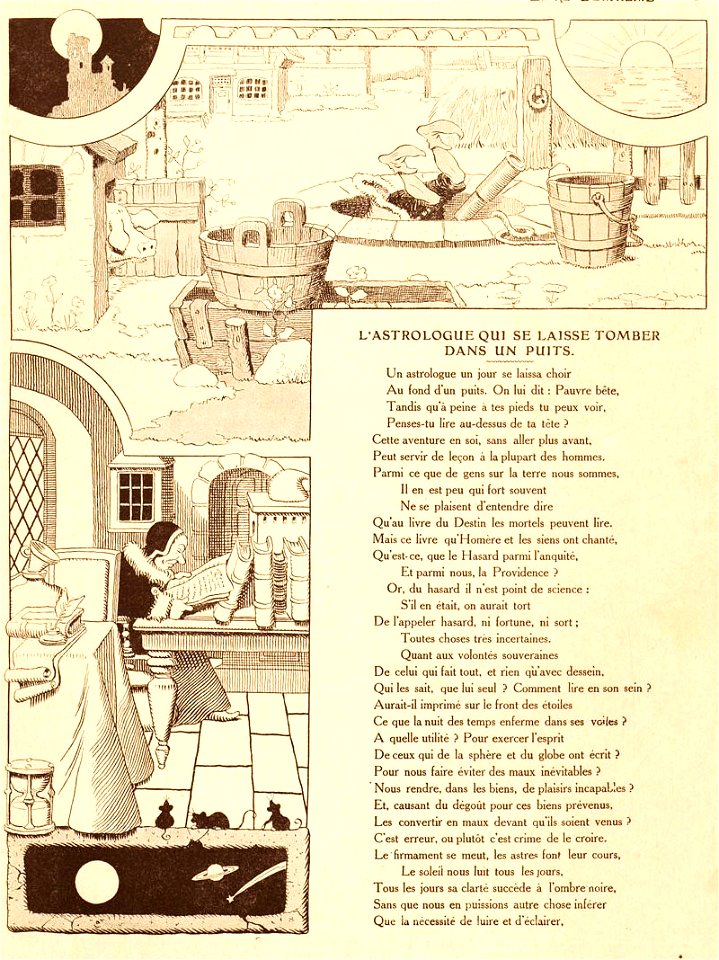 Rabier - Fables de La Fontaine - L'Astrologue qui se laisse tomber dans un puits 1