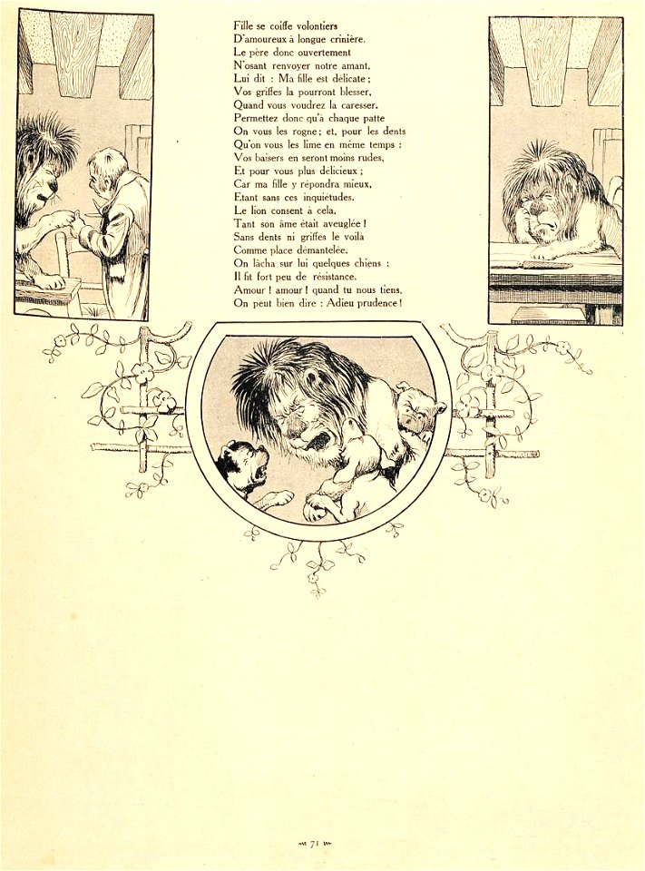 Rabier - Fables de La Fontaine - Le Lion amoureux 2