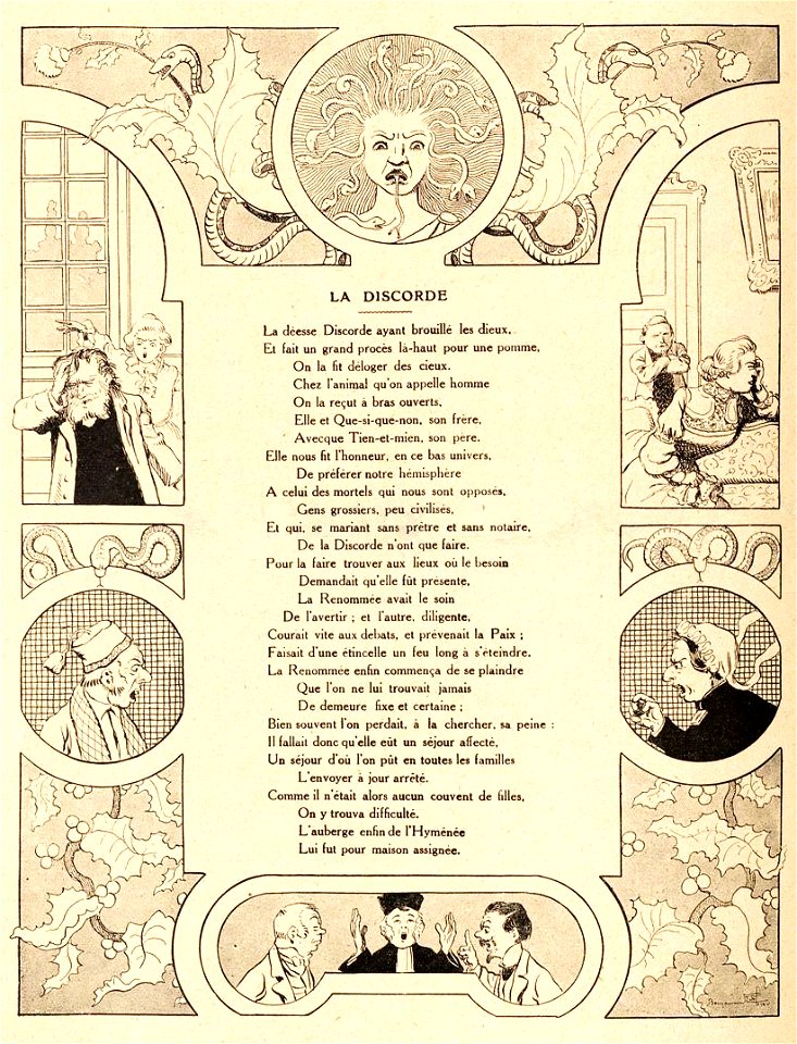 Rabier - Fables de La Fontaine - La Discorde