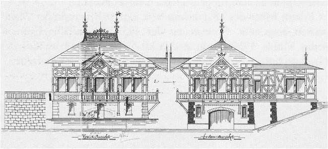 Radebeul Wilhelmshöhe Saalbau Bauzeichnung 1897