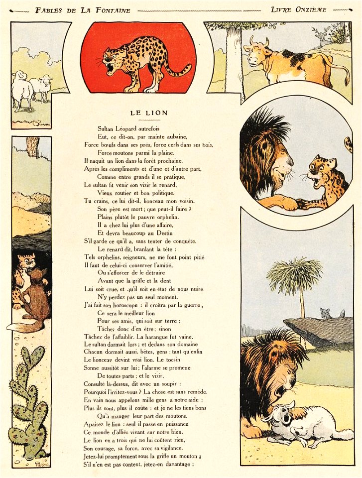Rabier - Fables de La Fontaine - Le Lion 1