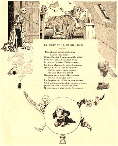Rabier - Fables de La Fontaine - La Mort et le malheureux