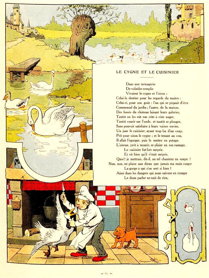 Rabier - Fables de La Fontaine - Le Cygne et le Cuisinier