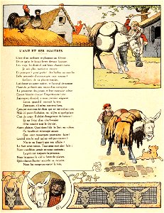 Rabier - Fables de La Fontaine - L'Âne et ses maîtres