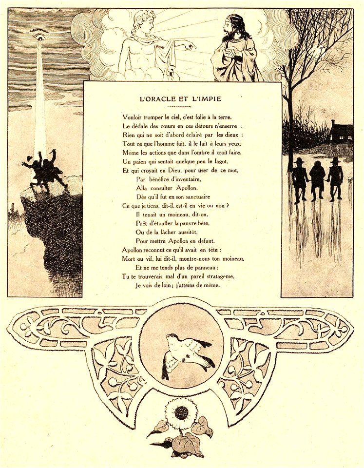 Rabier - Fables de La Fontaine - L'Oracle et l'impie