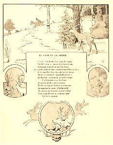 Rabier - Fables de La Fontaine - Le Cerf et la Vigne