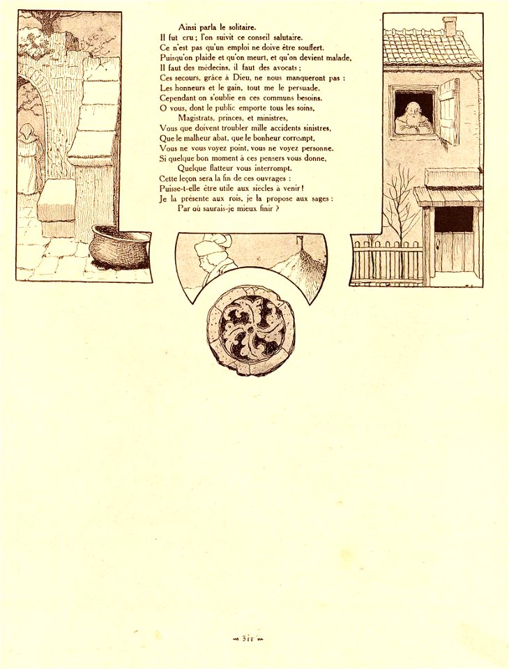 Rabier - Fables de La Fontaine - Le Juge arbitre, l'Hospitalier et le Solitaire 2