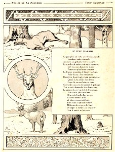 Rabier - Fables de La Fontaine - Le Cerf malade